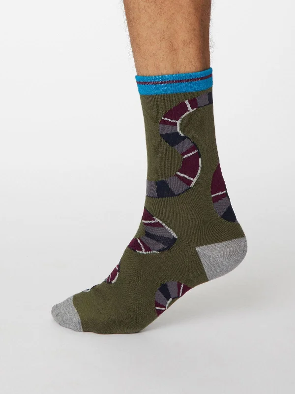 Ankle men's socks for a low - profile lookSerpent Socks - Khaki Green