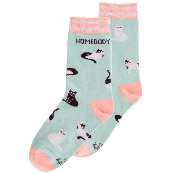 Merino wool men's socks for warmth and breathabilitySocks-Cat Homebody