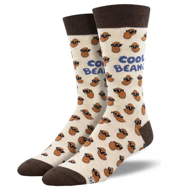 Athletic men's socks with arch support'Cool Beans' Men's Printed Socks