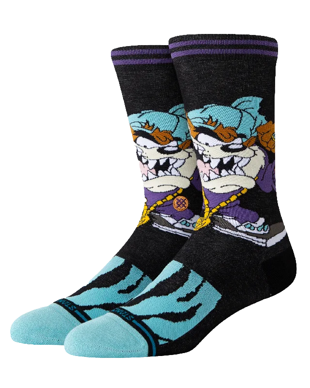 Cashmere men's socks for a luxurious feelTaz Crew Socks in Black