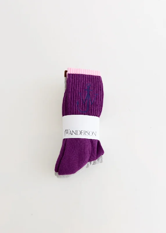 Merino wool men's socks for warmth and breathabilityStripe Logo Sock Bundle