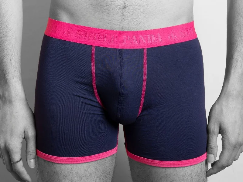 Athletic men's socks with arch supportSwole Panda Bamboo Boxers - Navy / Pink Band