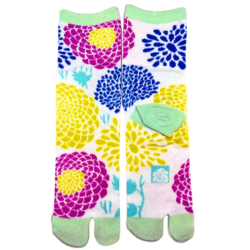 Moisture - wicking men's socks for drynessTabi Socks Atsumekiku Pastel Green
