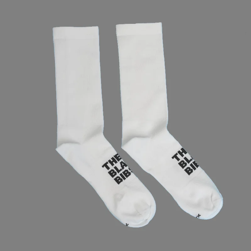 Compression men's socks for reducing swellingThe Black Bibs Socks - White - Tall
