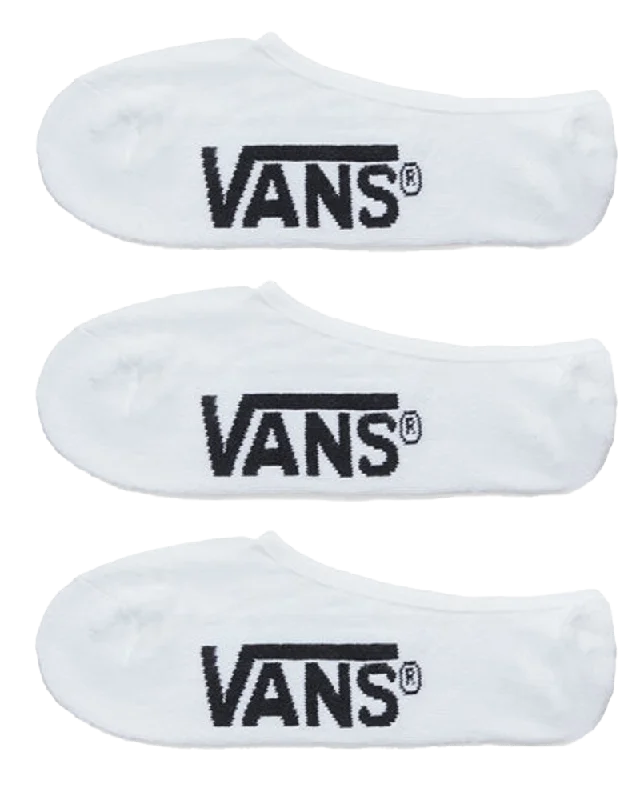Novelty men's socks with unique patternsClassic No Show 3 Pack Socks in White