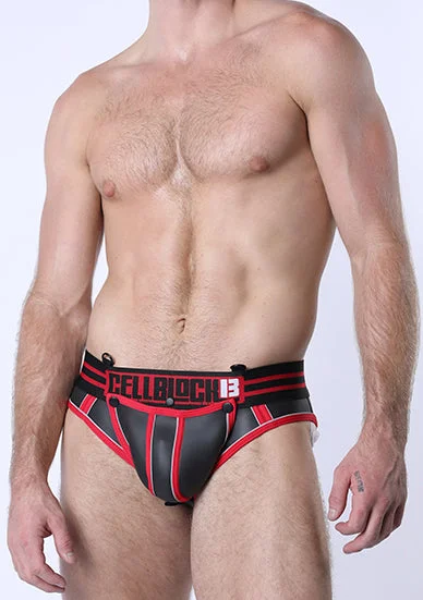 Bright - colored men's briefs for a bold statementCellblock 13 Mercury Neoprene Jock Brief Red Bright - colored men's briefs for a bold statementCellblock 13 Mercury Neoprene Jock Brief Red