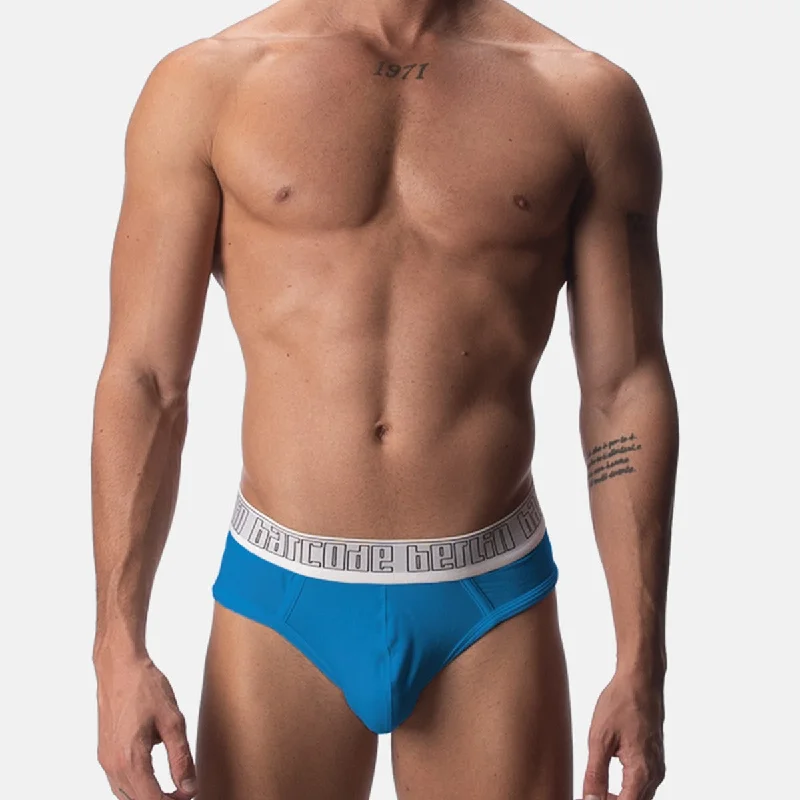 Organic men's briefs for an eco - friendly choiceBarcode Berlin Hip Brief Blue White