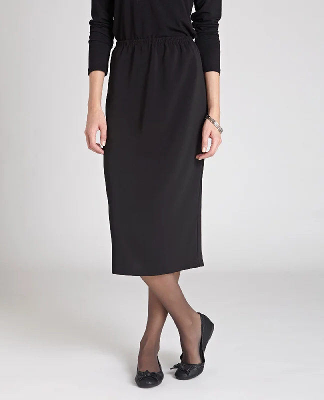 Long - length men's robes for full - body coverage29" Crepe Straight Skirt Black