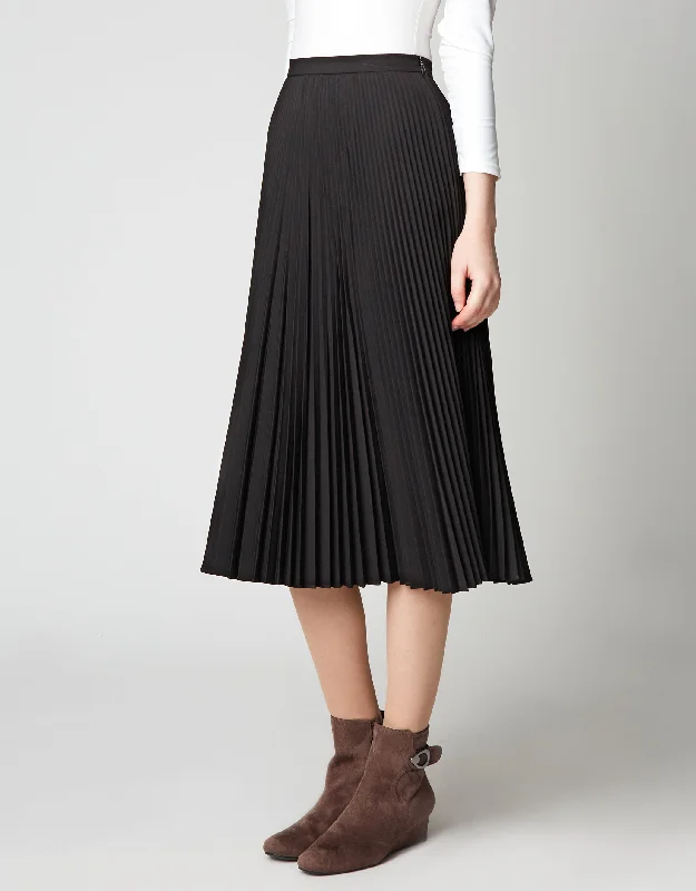Short - style men's robes for a modern look29" Unlined Accordian Mini Pleat Crepe Skirt Black