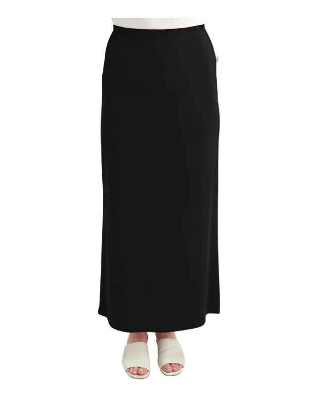 Men's robes made from sustainable materials36" Elastic Waist Ankle Length Unlined Jersey Skirt Black