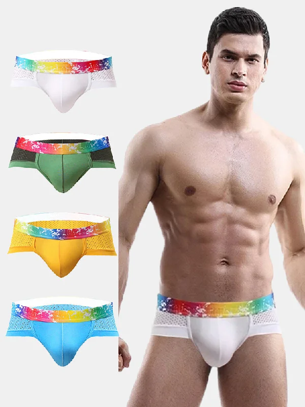 Seamless men's briefs for a smooth look under clothes4 Pack Breathable Modal U-convex Pouch Briefs