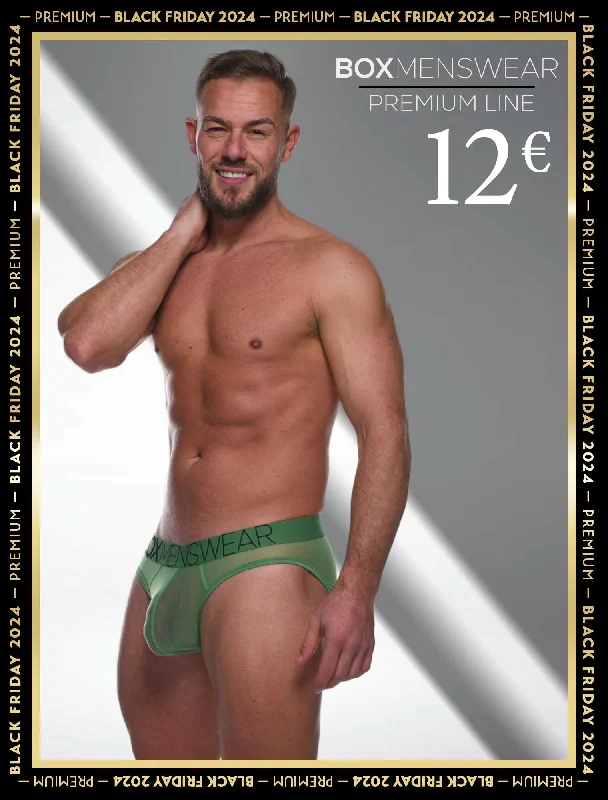 Performance men's briefs for athletesAll Over Mesh Briefs - Pine Green