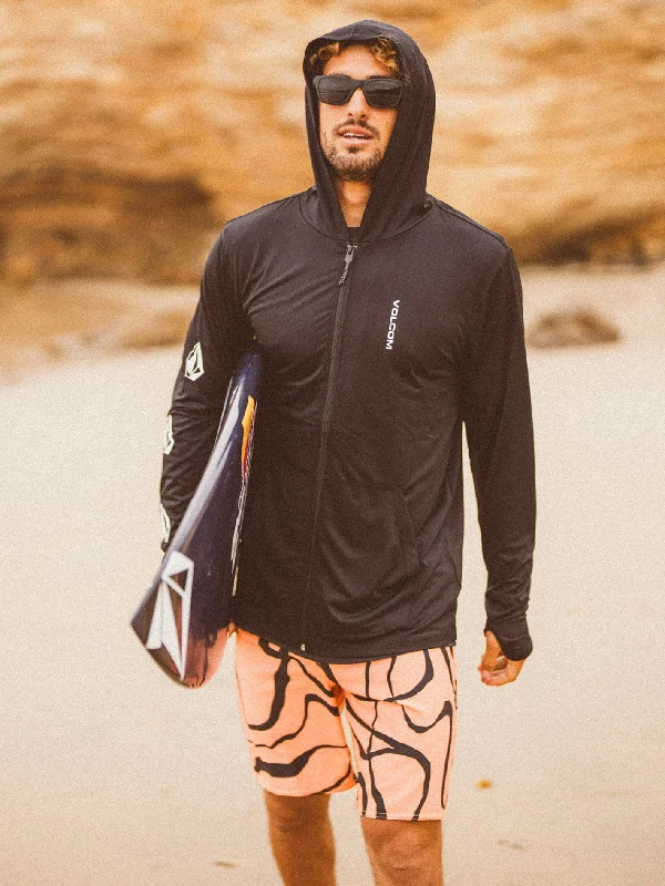 Tag - less men's trunks for irritation - free comfortBlind Lines Mod-Tech Trunks - Salmon