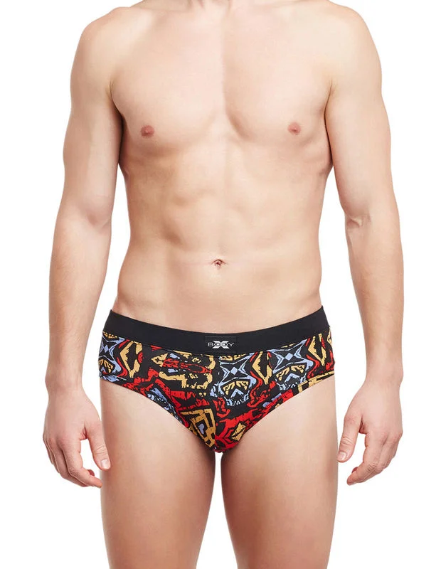 Full - back men's briefs for maximum coverageBody X Printed Briefs-BX06B Multi Print