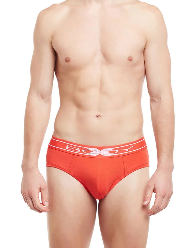 Silky men's briefs for a luxurious feelBody X Solid Briefs-BX10B-Bright Marigold