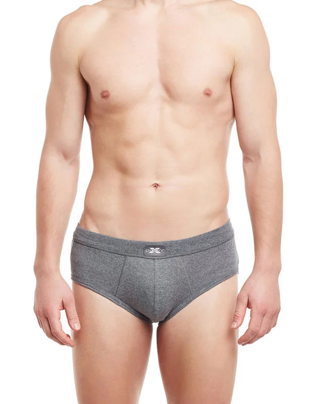 Light - weight men's briefs for summer wearBody X Solid Briefs-BX14B-Steel Grey