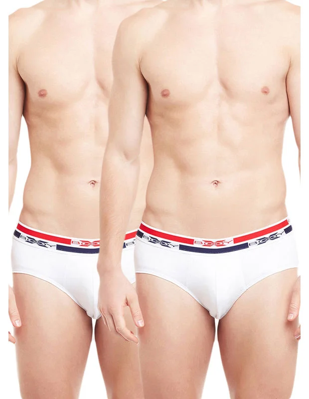 Soft cotton men's briefs for ultimate comfortBody X Solid Briefs-Pack of 2-BX12B-White