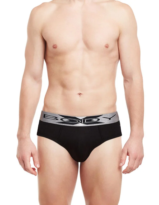 Men's briefs with a wide waistband for comfortBodyX Men Briefs BX32B-BLACK