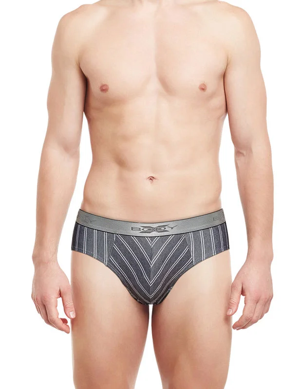 Antimicrobial men's briefs for hygieneBodyX Striped Briefs-BX27B-White