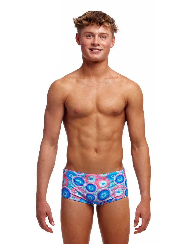 Soft - touch men's trunks for a gentle feelBoys Bundjalung Blue Sidewinder Swim Trunks - Blue/Pink