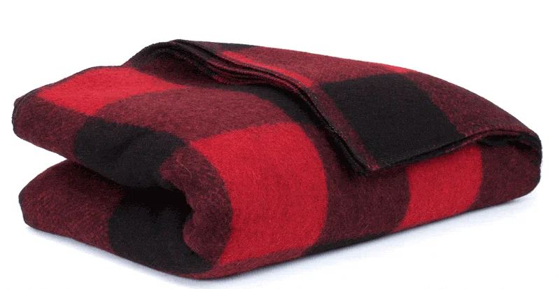 Organic men's trunks for an eco - conscious optionBunkhouse Plaid Wool Blanket - 80" x 66"