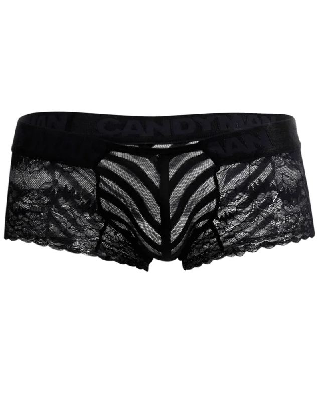 Designer men's trunks with a fashionable edgeCandyman 99393x Lace-mesh Trunks Black