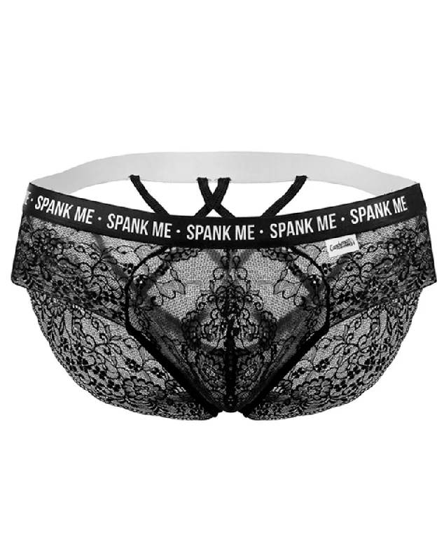 Bright - colored men's briefs for a bold statementCandyman 99615x Spank Me Lace Briefs Black