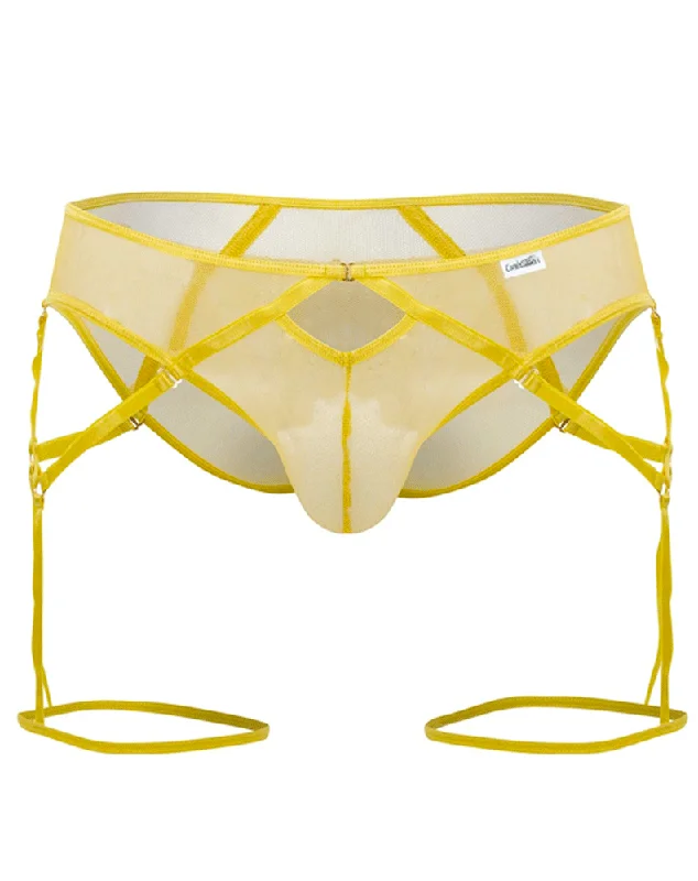 Men's briefs with a wide waistband for comfortCandyman 99625 Mesh Garter Briefs Yellow