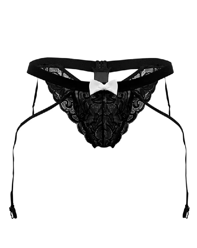 Men's briefs with a double - layer pouch for extra protectionCandyman 99679 Lace Garter Briefs Black