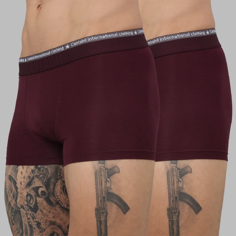 Athletic - grade men's trunks for sportsMen's Wine Solid Fashion Trunk - 2's Pack