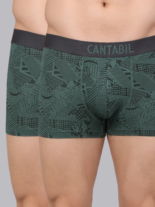 Slim - cut men's trunks for a modern styleMen's Sage Green Abstract Print Fashion Trunk - 2's Pack