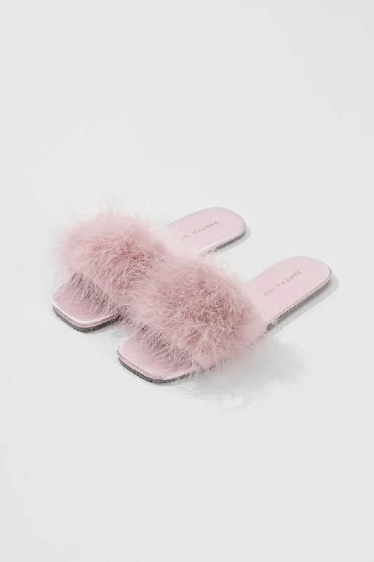 Rhinestone - embellished men's thongs for glamourClassic Feather Slippers
