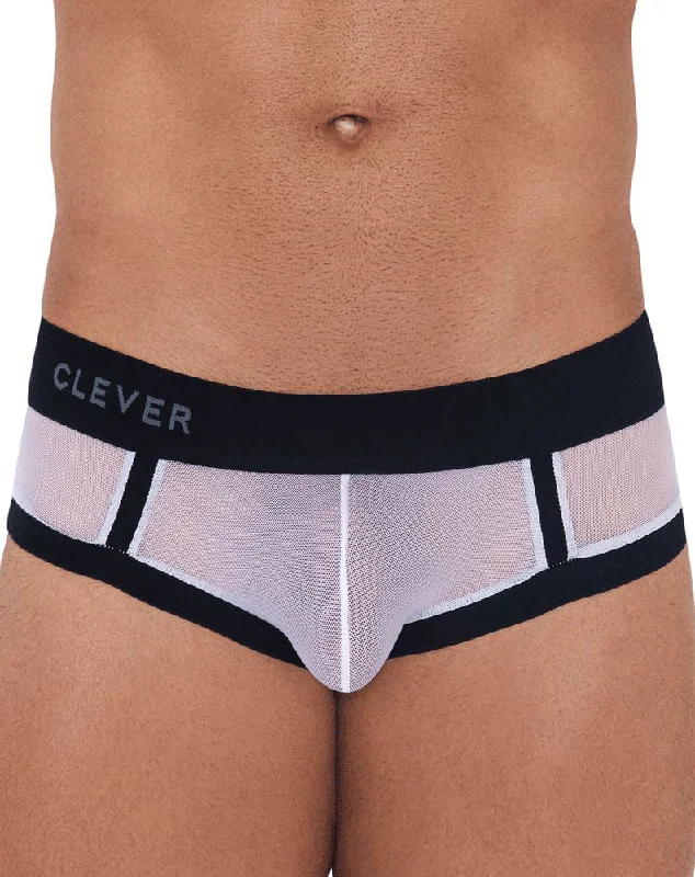 Men's briefs with a lace trim for a touch of flairClever 1237 Cult Briefs White