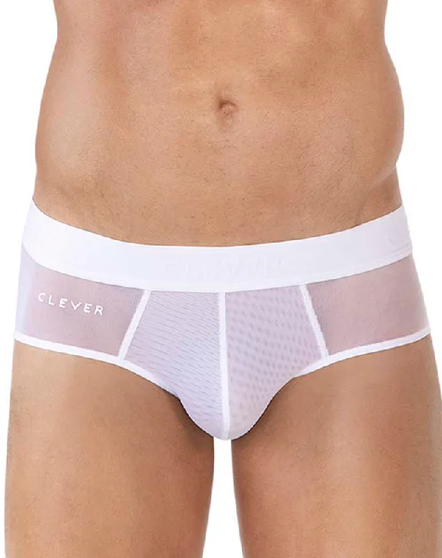 Men's briefs with a supportive pouch designClever 1626 Yin Yang Briefs White