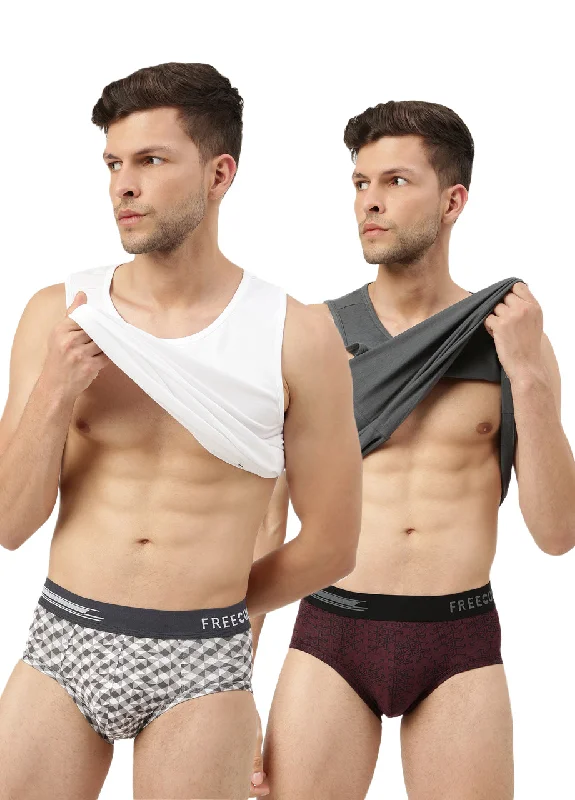 Organic men's briefs for an eco - friendly choiceMen's Anti-Bacterial Printed Micro Modal Brief (Pack of 2)