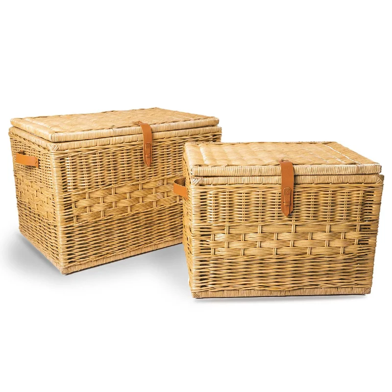Men's trunks with a contoured pouch designDeep Wicker Storage Trunk