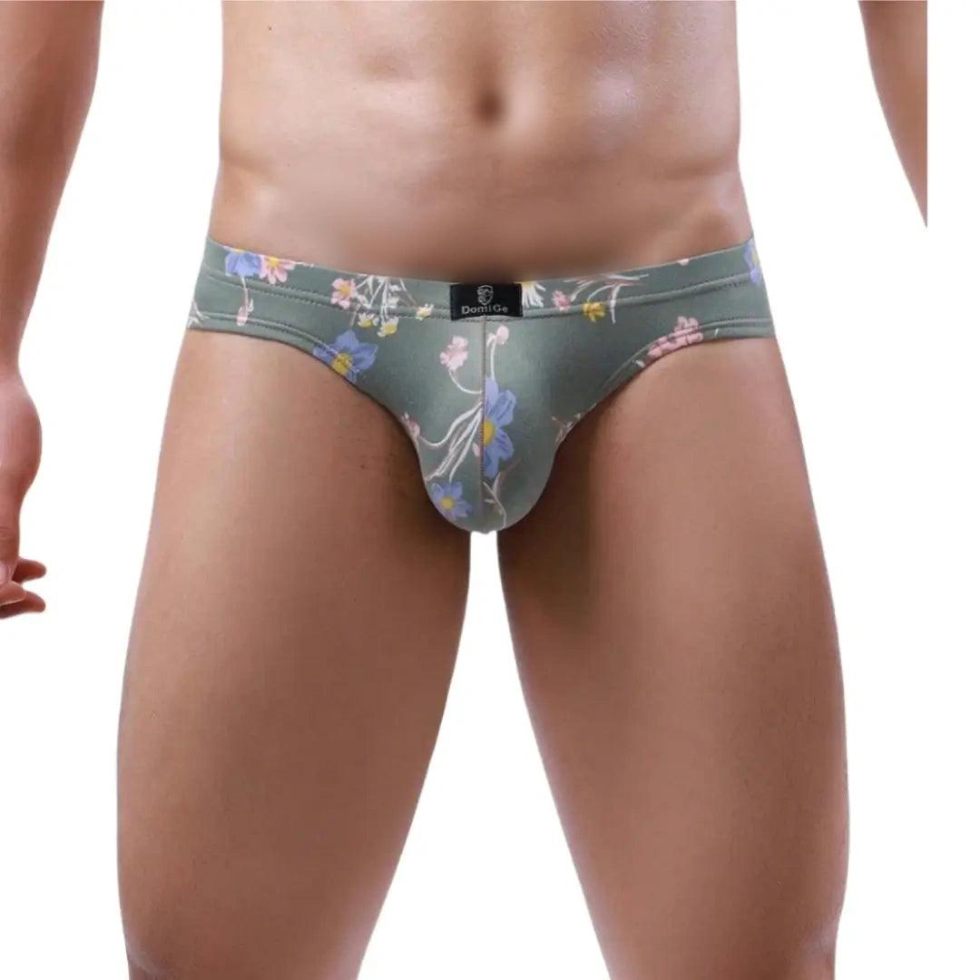 Men's briefs with a double - layer pouch for extra protectionDomiGe Men's Low-Rise Briefs Green Boxer Brief Underwear for Men