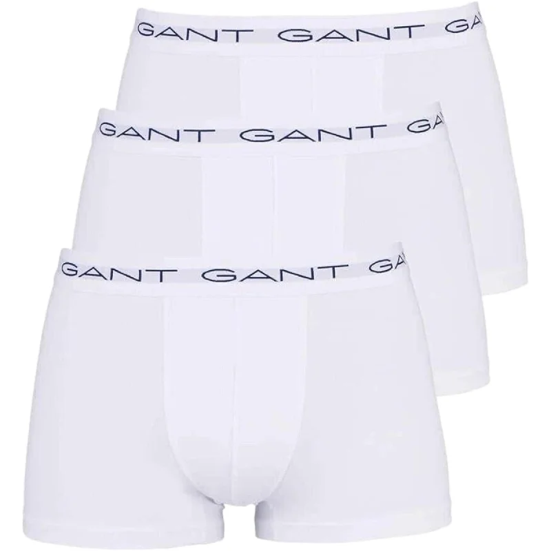 Low - rise men's trunks for a trendy lookGANT 3 Pack Stretch Cotton Trunks - White