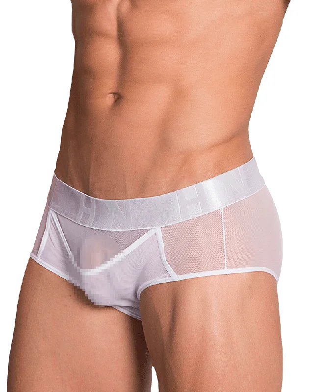 Men's trunks with a contoured pouch designHidden 961 Mesh Mini Trunks White