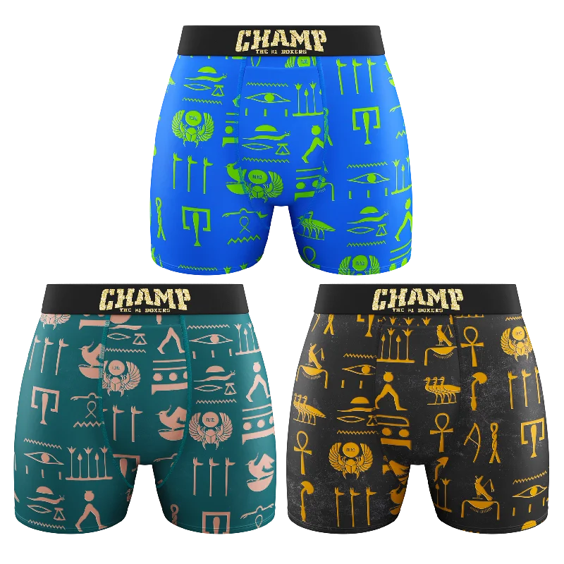 Compression men's boxer briefs for muscle supportHieroglyph Edition.