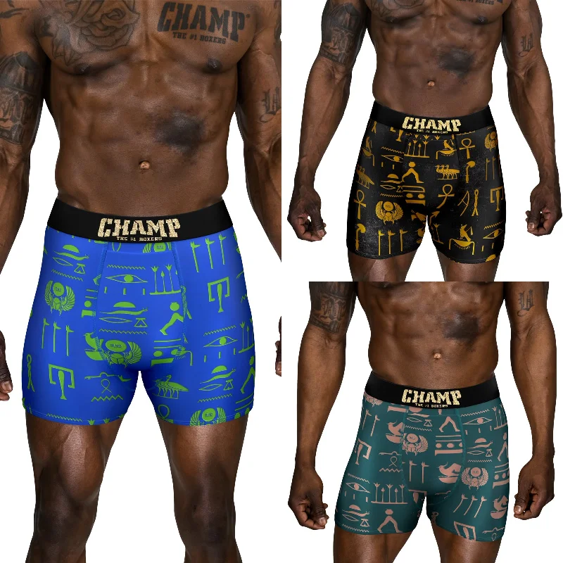 Mesh - paneled men's boxer briefs for ventilationHieroglyph Edition