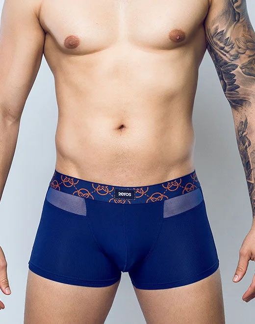 Mesh - back men's trunks for ventilationHimeros Underwear Trunk - Navy Blue