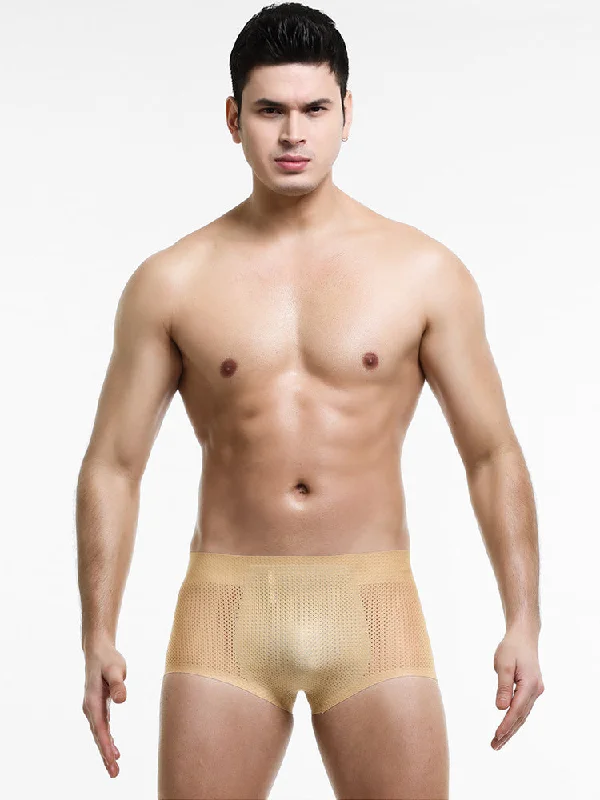 Men's trunks with a quick - dry fabricHip Lift Mesh Breathable Seamless Trunks