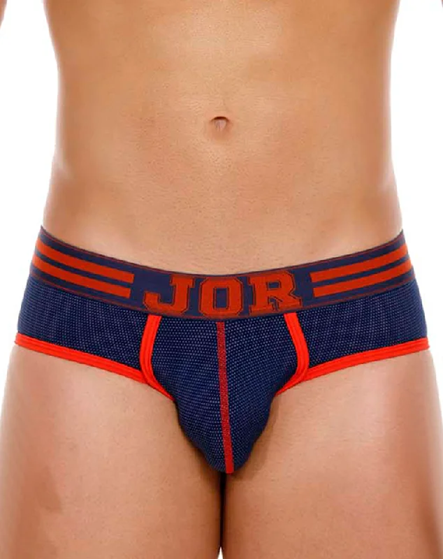 Men's briefs with a lace trim for a touch of flairJor 2057 College Briefs Blue