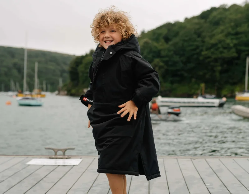 Monogrammed men's robes as a personalized giftKids Dry Poncho - Black