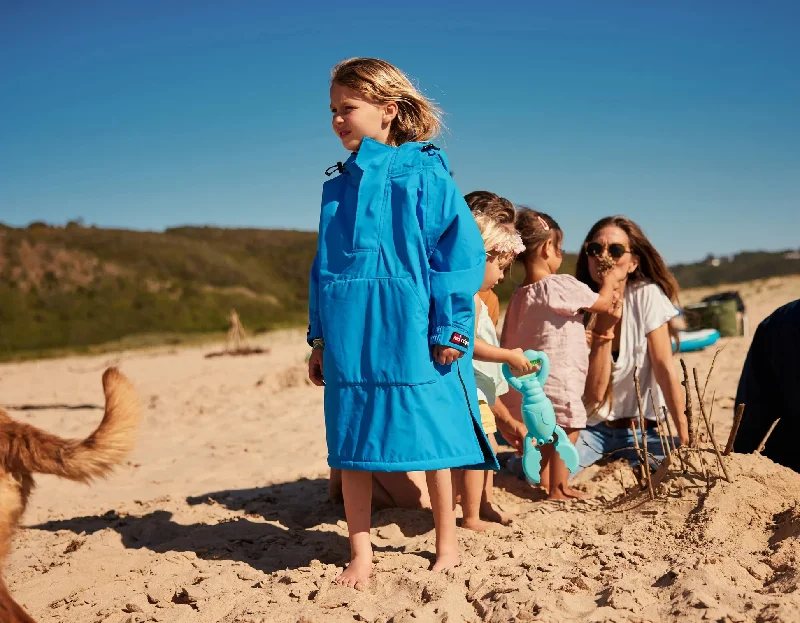 Jacquard - patterned men's robes for a stylish appearanceKids Dry Poncho - Marine