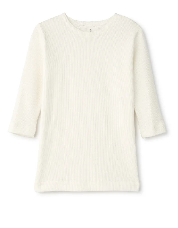 Long - length men's robes for full - body coverageKids Pima Cotton 3/4 Sleeve Ribbed Crew Neck Shell