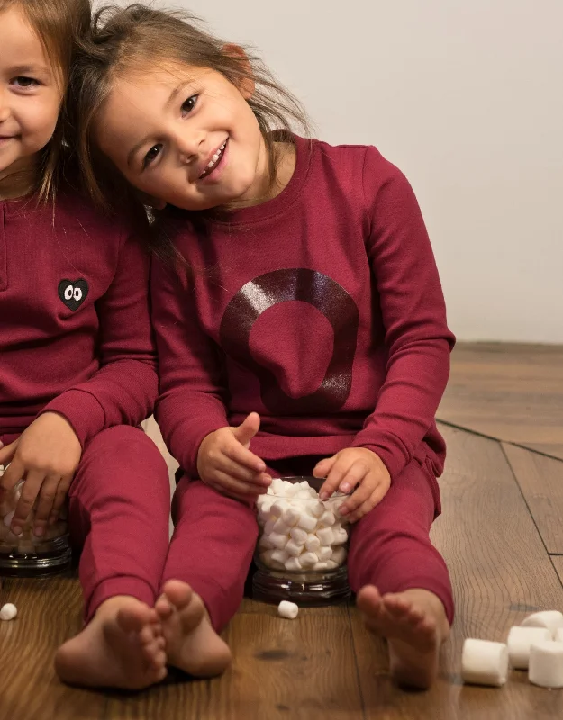 Water - resistant men's robes for post - shower useKids Pima Cotton Circle Legging Playwear Set Burgundy