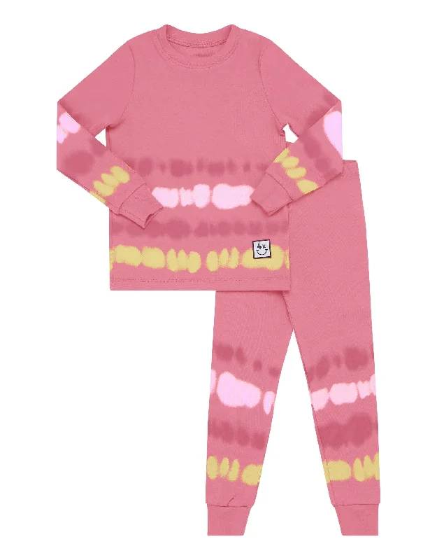 Men's robes with a hidden button closureKids Pima Cotton Striped Tie Dye Legging Playwear Set Pink