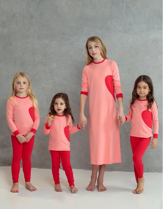 Embroidered men's robes for a touch of eleganceKids Pima Cotton Wrap Around Heart Motif Legging Playwear Set Pink
